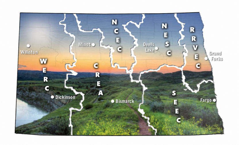 North Dakota Regional Education Association Map